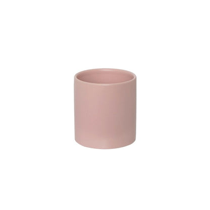 Ceramic Cylinder Pot Satin Matte Soft Pink (10.5x10.5cmH)