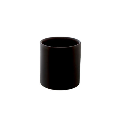 Ceramic Cylinder Pot Satin Matte Black (12x12.5cmH)