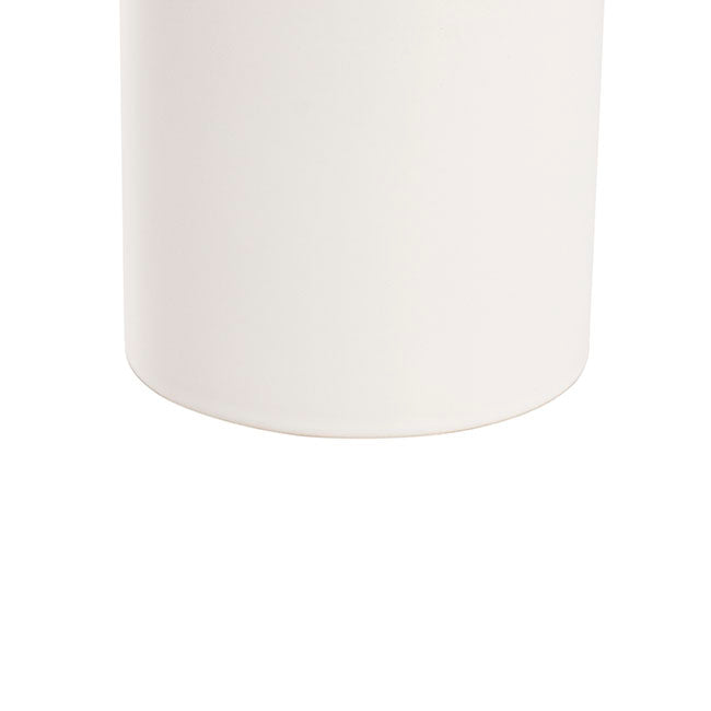 Ceramic Cylinder Pot Satin w/ Drainage Hole White 12x12cmH