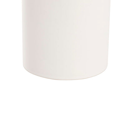 Ceramic Cylinder Pot Satin w/ Drainage Hole White 12x12cmH