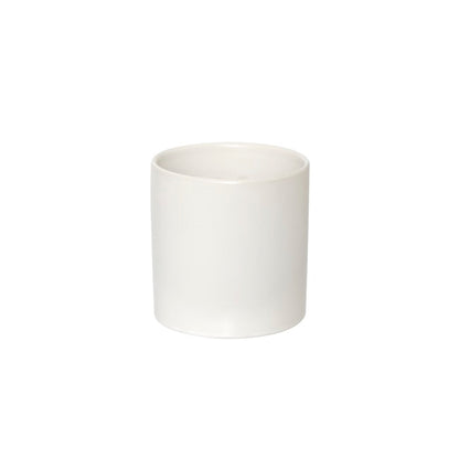 Ceramic Cylinder Pot Satin Matte White (12x12.5cmH)
