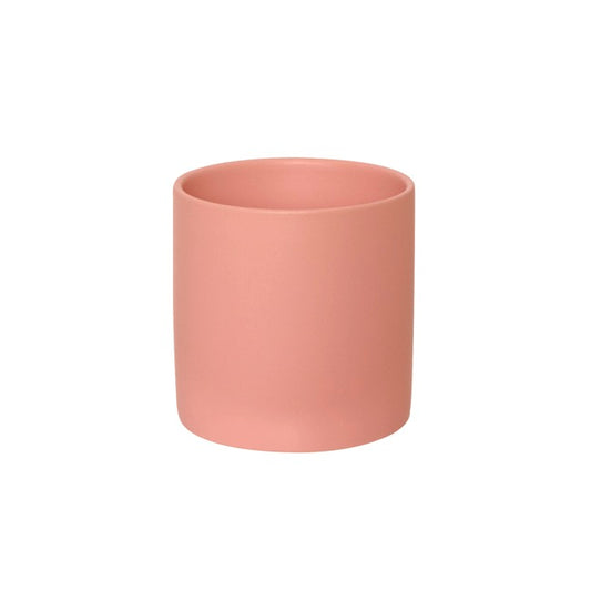 Ceramic Cylinder Pot Satin Matte Coral(14x14cmH)