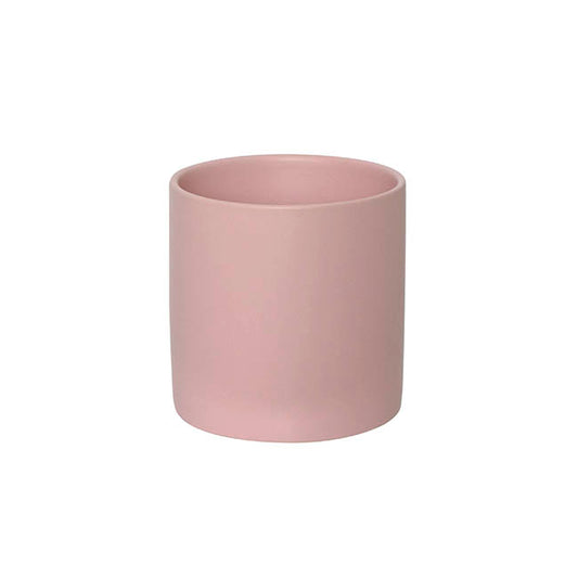 Ceramic Cylinder Pot Satin Matte Soft Pink (14x14cmH)
