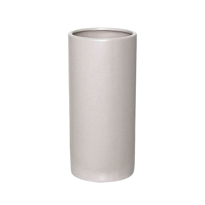 Ceramic Cylinder Pot Satin Matte Light Grey (13x28cmH)