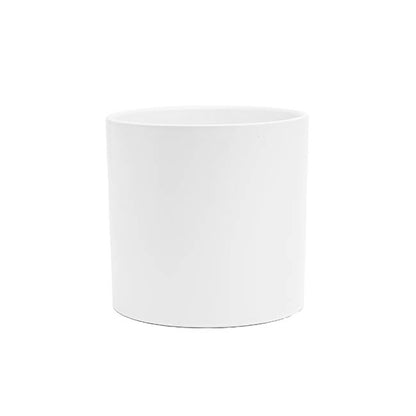 Ceramic Cylinder Dan Plant Pot Matte White (18x18cmH)