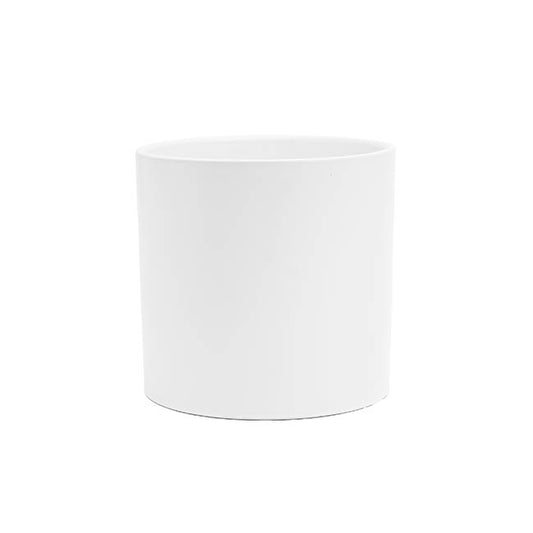 Ceramic Cylinder Dan Plant Pot Matte White (18x18cmH)
