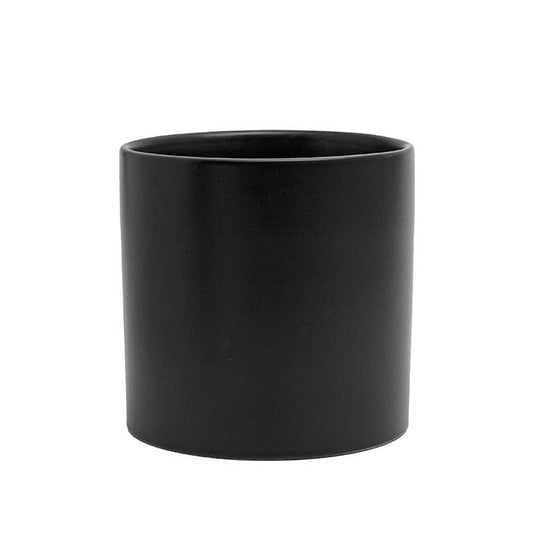 Ceramic Cylinder Dan Plant Pot Matte Black (21x21cmH)