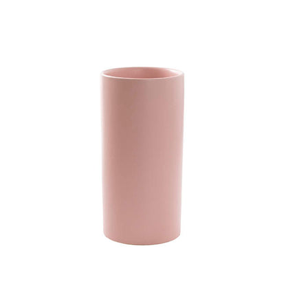Ceramic Cylinder Vase Satin Matte Soft Pink (10x20cmH)