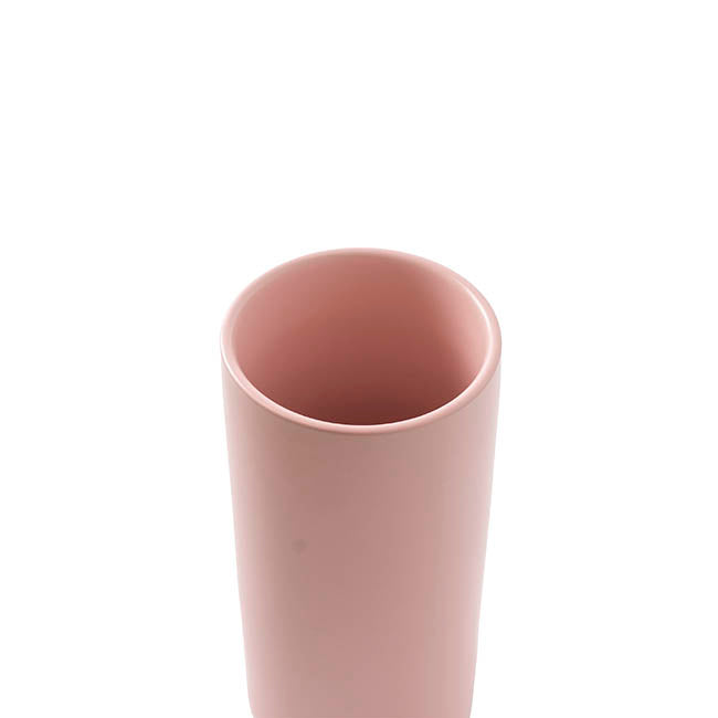 Ceramic Cylinder Vase Satin Matte Soft Pink (10x20cmH)
