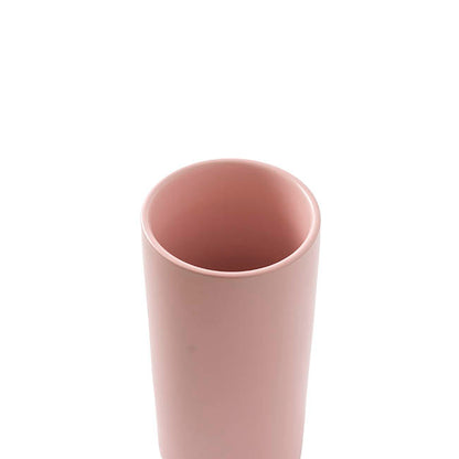 Ceramic Cylinder Vase Satin Matte Soft Pink (10x20cmH)