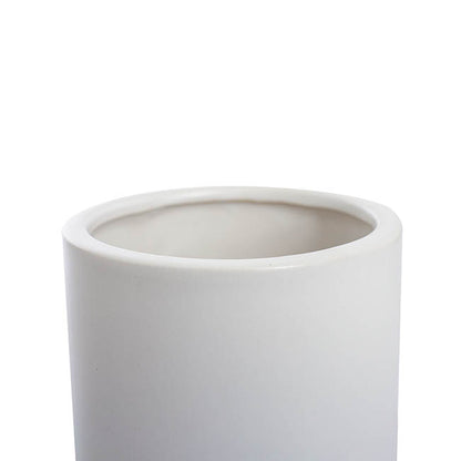 Ceramic Cylinder Vase Satin Matte White (10x20cmH)