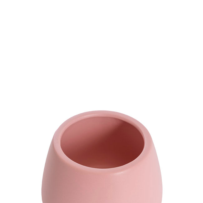 Ceramic Taron Belly Pot Matte Soft Pink (13x10cmH)