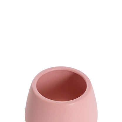 Ceramic Taron Belly Pot Matte Soft Pink (13x10cmH)