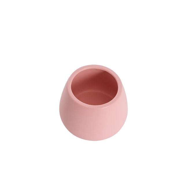 Ceramic Taron Belly Pot Matte Soft Pink (13x10cmH)