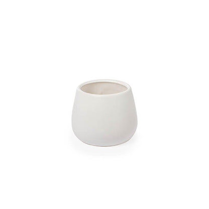 Ceramic Taron Belly Pot Matte White (13x10cmH)