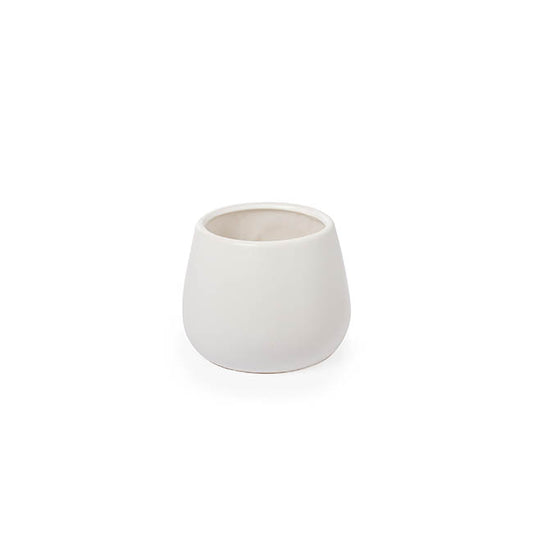 Ceramic Taron Belly Pot Matte White (13x10cmH)
