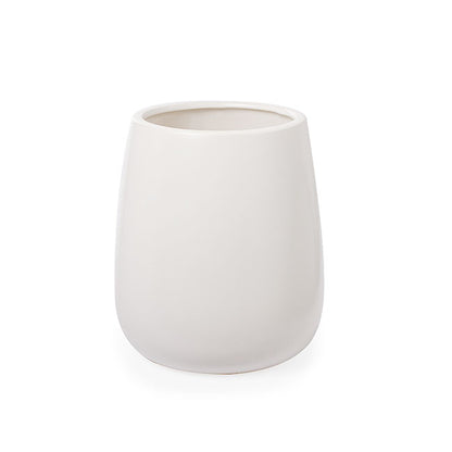 Ceramic Taron Belly Pot Matte White (15.5x18cmH)