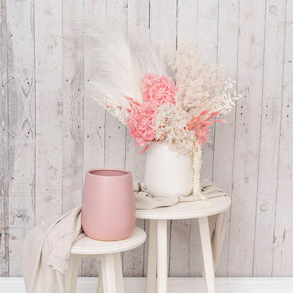 Ceramic Taron Belly Pot Matte White (15.5x18cmH)