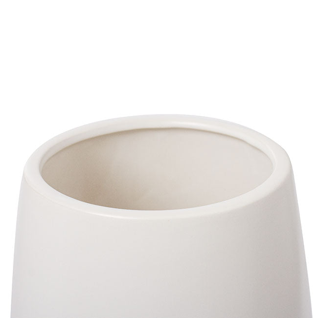 Ceramic Taron Belly Pot Matte White (15.5x18cmH)