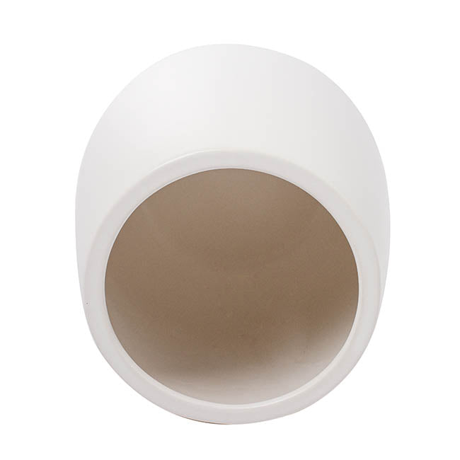 Ceramic Taron Belly Pot Matte White (17.5x20cmH)
