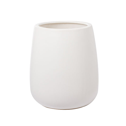 Ceramic Taron Belly Large Pot Matte White (24X25cmH)