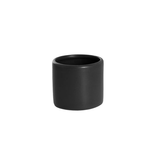 Ceramic Cylinder Pot Mini Satin Matte Black (8x7cmH)