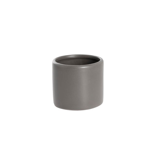 Ceramic Cylinder Pot Mini Satin Matte Charcoal (8x7cmH)