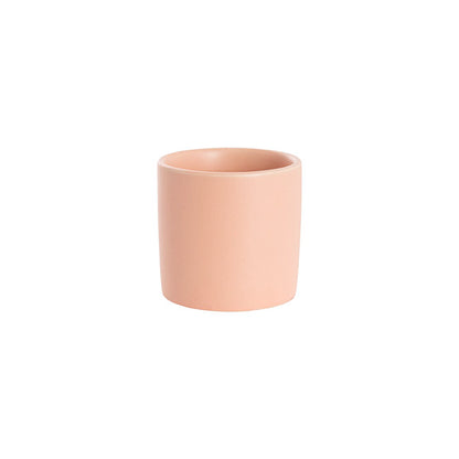Ceramic Cylinder Pot Mini Satin Matte Coral (8x7cmH)