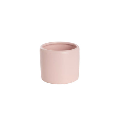 Ceramic Cylinder Pot Mini Satin Matte Soft Pink (8x7cmH)