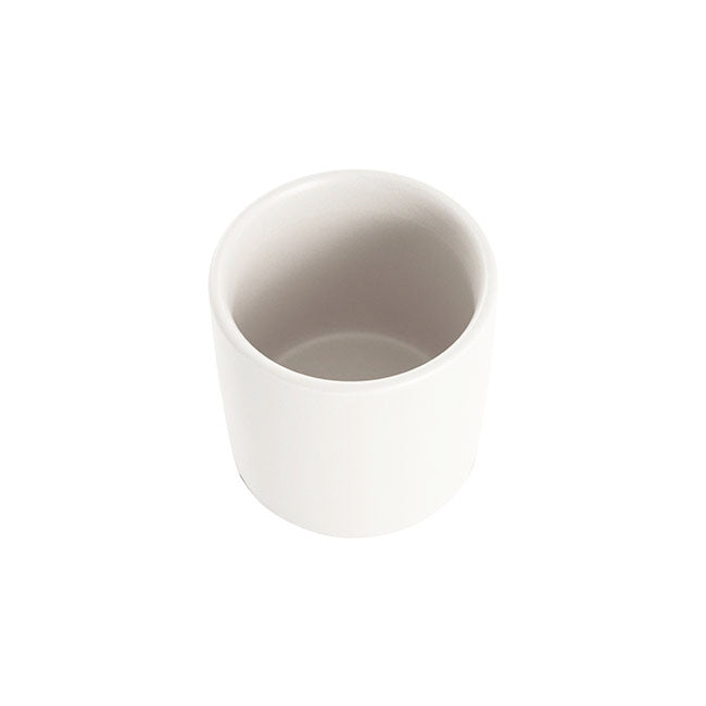 Ceramic Cylinder Pot Mini Satin Matte White (8x7cmH)