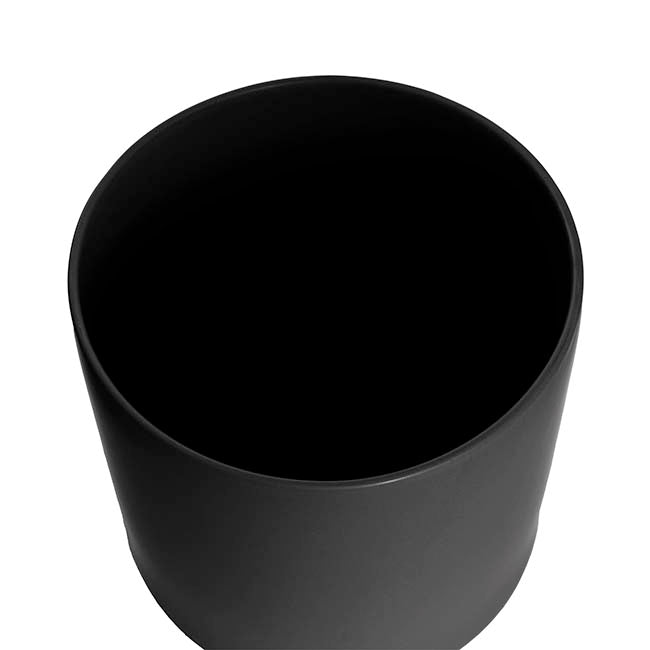 Ceramic Cylinder Pot Satin Matte Black (25Dx24cmH)