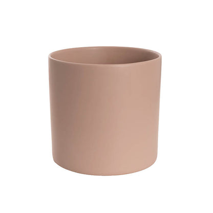 Ceramic Cylinder Pot Satin Matte Nude (25Dx24cmH)