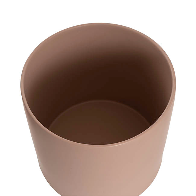 Ceramic Cylinder Pot Satin Matte Nude (25Dx24cmH)