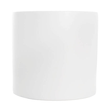 Ceramic Cylinder Pot Satin Matte White (25Dx24cmH)