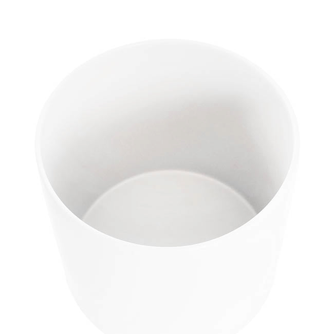 Ceramic Cylinder Pot Satin Matte White (25Dx24cmH)