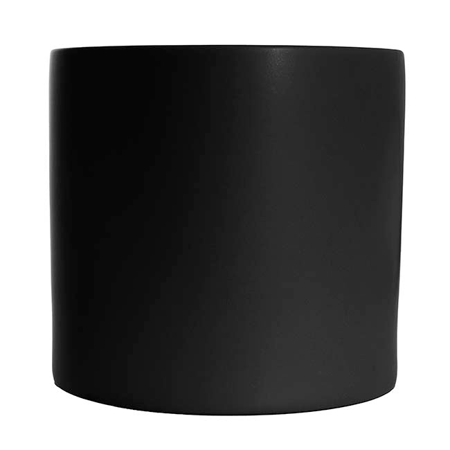 Ceramic Cylinder Pot Satin Matte Black (30x30cmH)