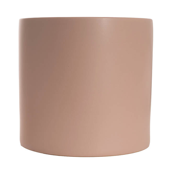Ceramic Cylinder Pot Satin Matte Nude (30x30cmH)