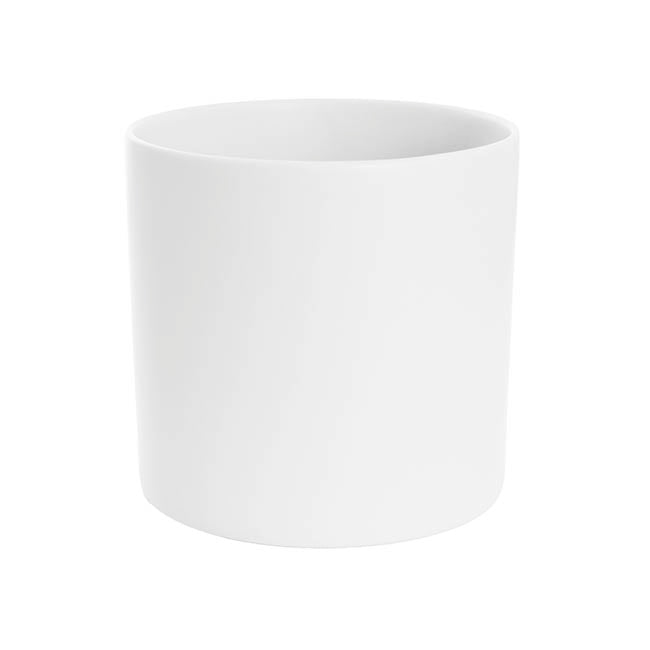 Ceramic Cylinder Pot Satin Matte White (30x30cmH)