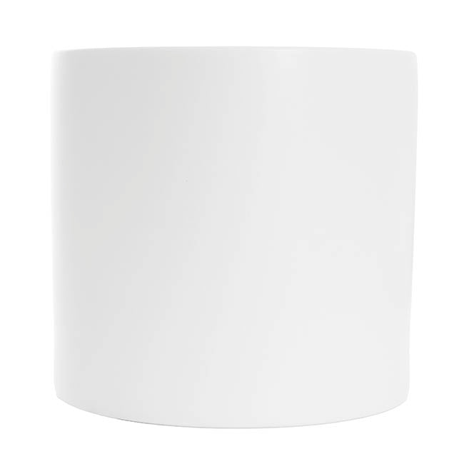 Ceramic Cylinder Pot Satin Matte White (30x30cmH)