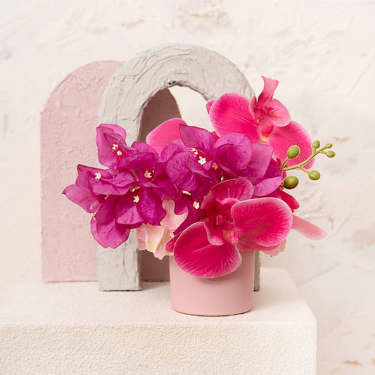 Ceramic Cylinder Pot Satin Matte Blush Pink (8x8cmH)