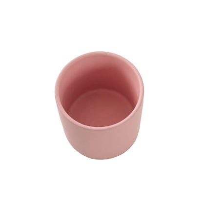 Ceramic Cylinder Pot Satin Matte Blush Pink (8x8cmH)