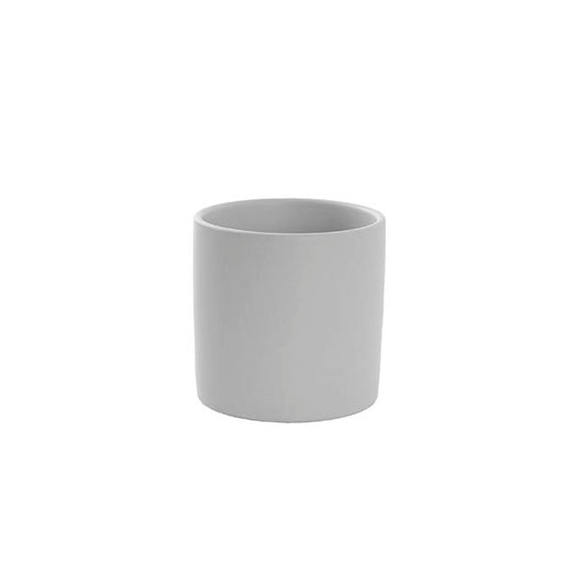 Ceramic Cylinder Pot Satin Matte Light Grey (8x8cmH)