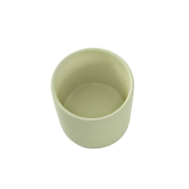 Ceramic Cylinder Pot Satin Matte Sage (8x8cmH)