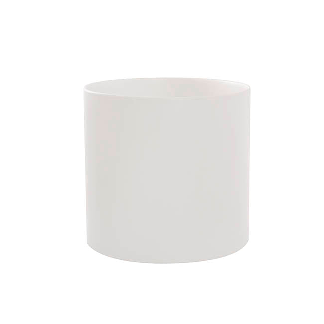 Ceramic Cylinder Pot Satin Matte White (29x28cmH)