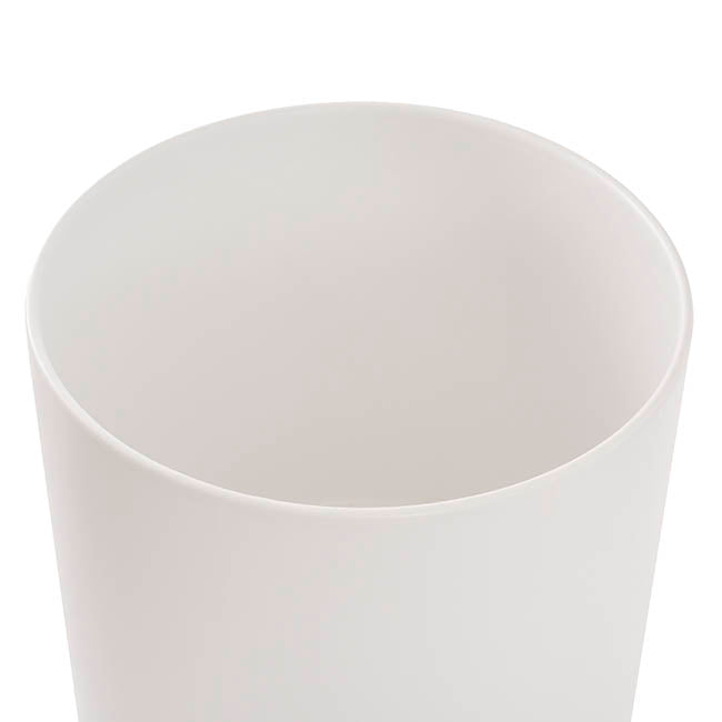 Ceramic Cylinder Pot Satin Matte White (29x28cmH)