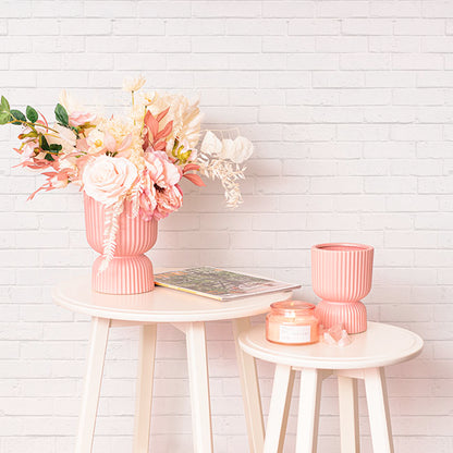 Ceramic Cyprus Egg Cup Vase Matte Light Pink (15Dx20cmH)