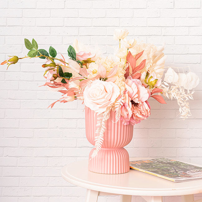 Ceramic Cyprus Egg Cup Vase Matte Light Pink (15Dx20cmH)