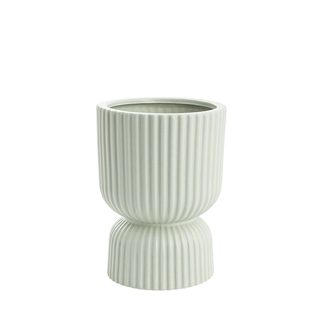 Ceramic Cyprus Egg Cup Vase Matte Sage (15Dx20cmH)