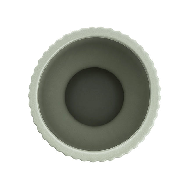 Ceramic Cyprus Egg Cup Vase Matte Sage (15Dx20cmH)