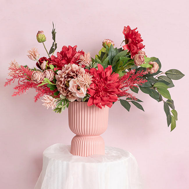 Ceramic Cyprus Egg Cup Vase Matte Light Pink (12Dx16cmH)